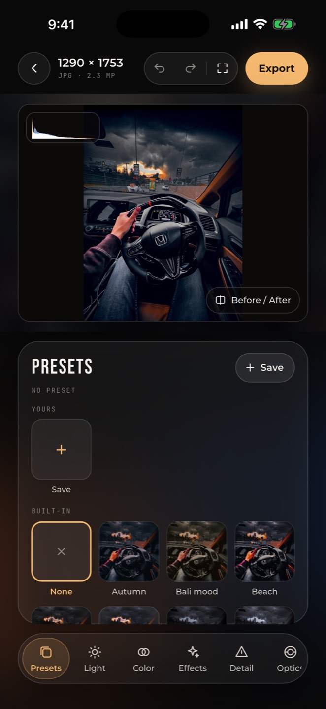 Photo presets