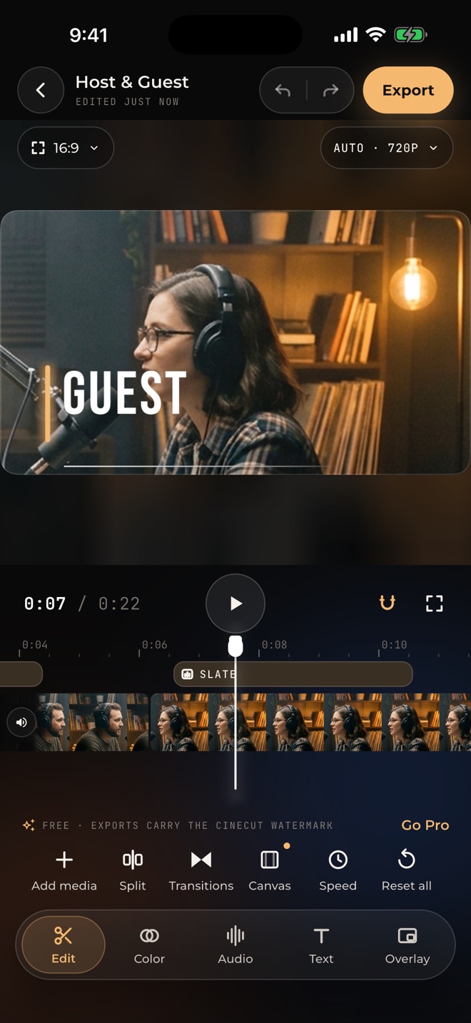 Podcast auto-cut in CineCut