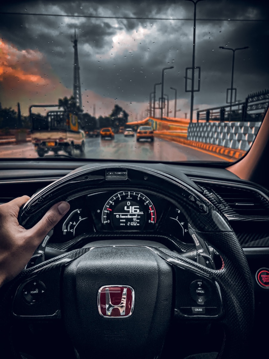 The rainy drive, graded stormy and moody