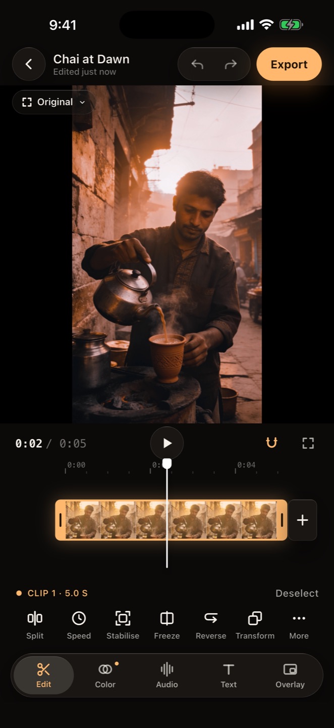 The multi-track timeline